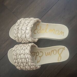 Sam Edelman Braided Slide Sandals — Cream